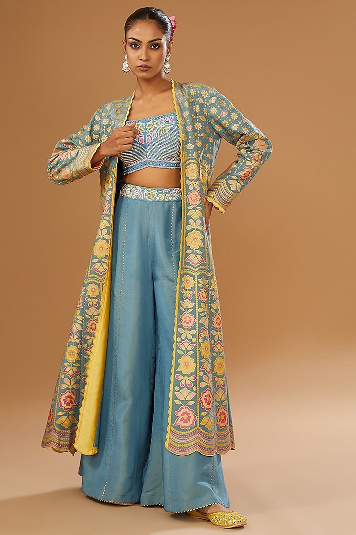 Diwali Silk Jacket Set